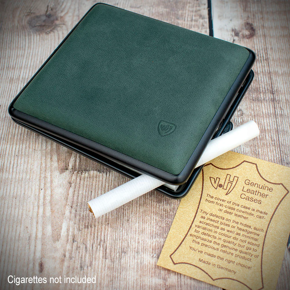 Kingsize Cigarette Case Vom Hofe Green Suede Leather - Image 4