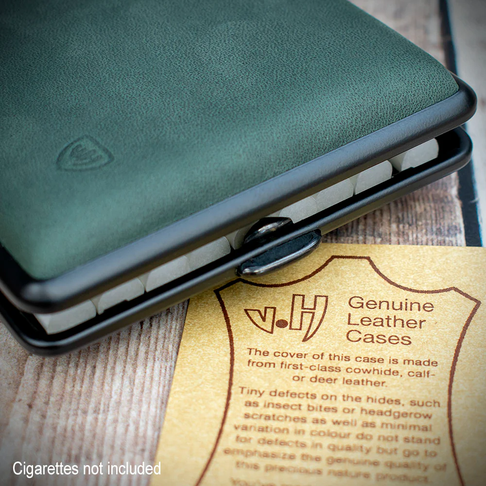 Kingsize Cigarette Case Vom Hofe Green Suede Leather - Image 5