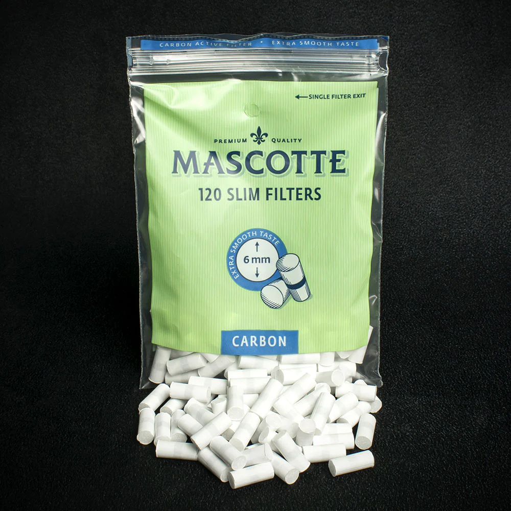 Mascotte Carbon Slim Filter Tips - 120 Pack