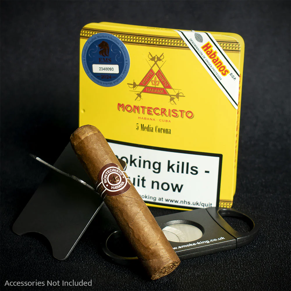 Montecristo Media Corona Cuban Cigars - Tin of 5 - Image 2