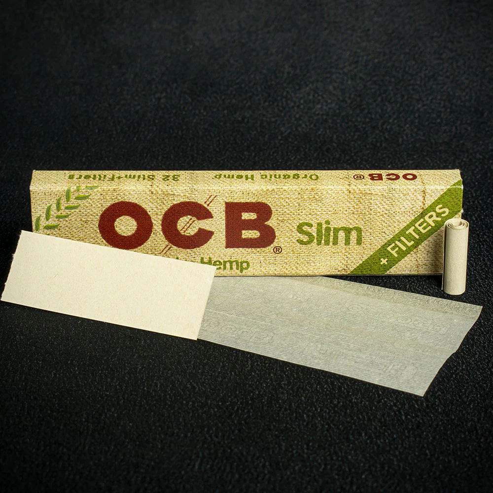 OCB Kingsize Slim Organic Hemp Rolling Papers & Tips - Single Pack