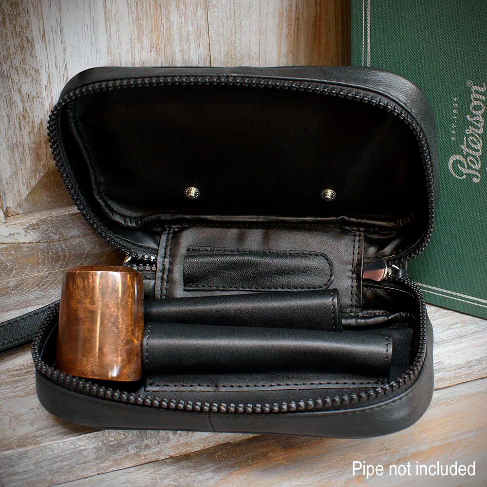 Peterson Two Pipe Combination Pouch - Zipped Black (POU-133) - Image 5