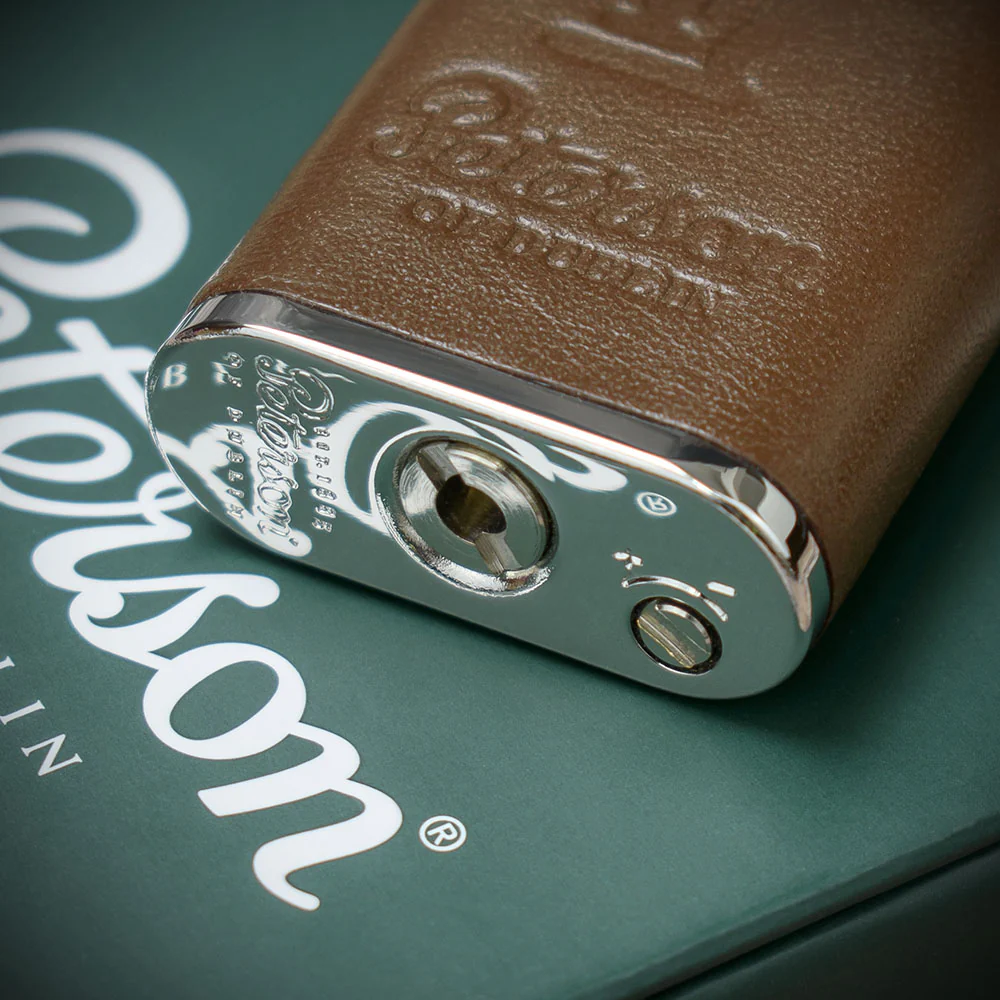 Peterson of Dublin Irish Harp Pipe Lighter - Brown Leather - Image 5