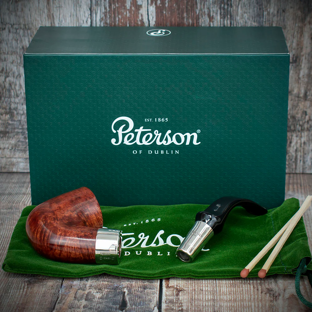 Peterson of Dublin Walnut Spigot Briar Smoking Pipe - Shape 338 - Image 4