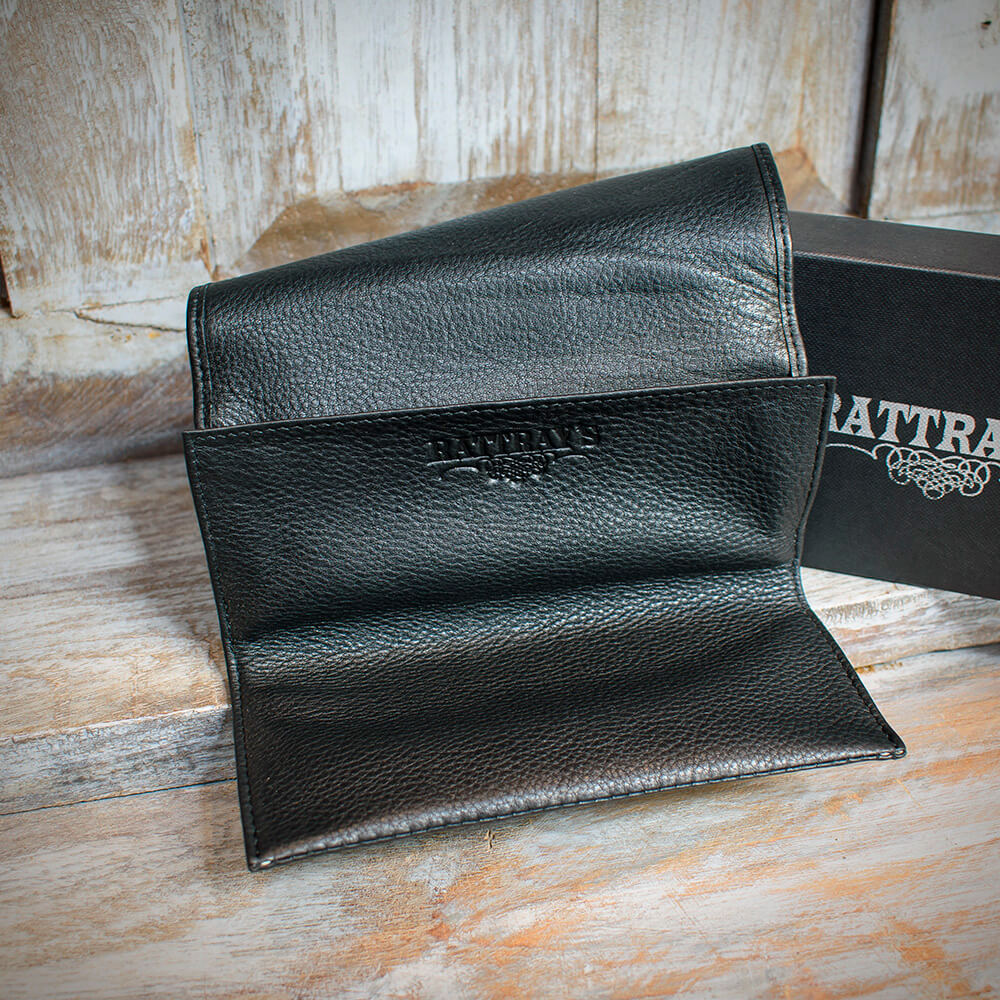Rattray's Black Knight Leather Pipe Tobacco Pouch - Large Roll Up 1 - Image 3