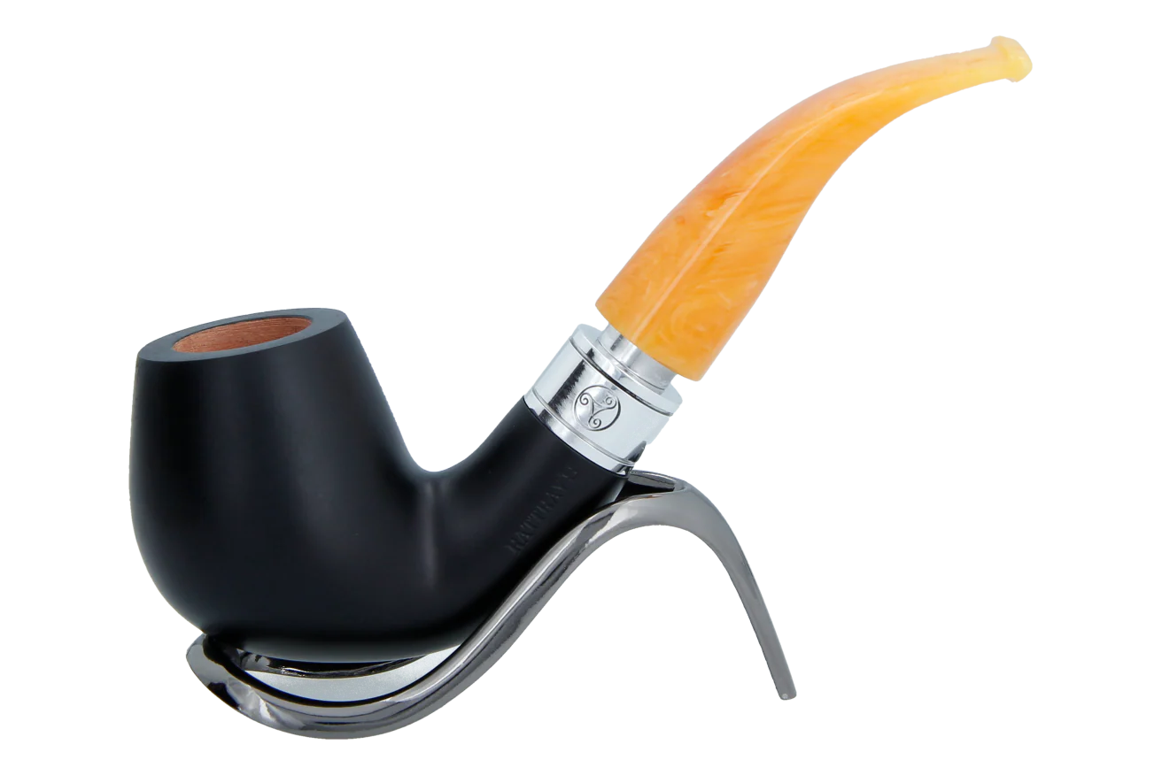 Rattray's Monarch Black 9mm Briar Smoking Pipe - Shape 177