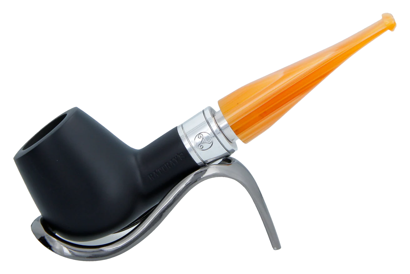 Rattray's Monarch Black 9mm Briar Smoking Pipe - Shape 18