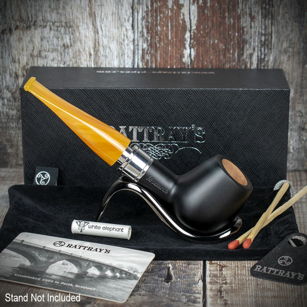 Rattray's Monarch Black 9mm Briar Smoking Pipe - Shape 18 - Image 3