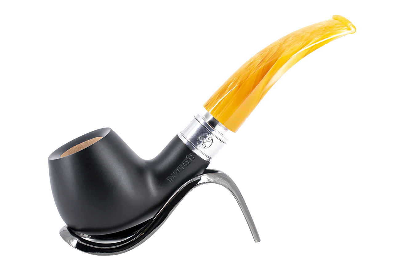 Rattray's Monarch Black 9mm Briar Smoking Pipe - Shape 4
