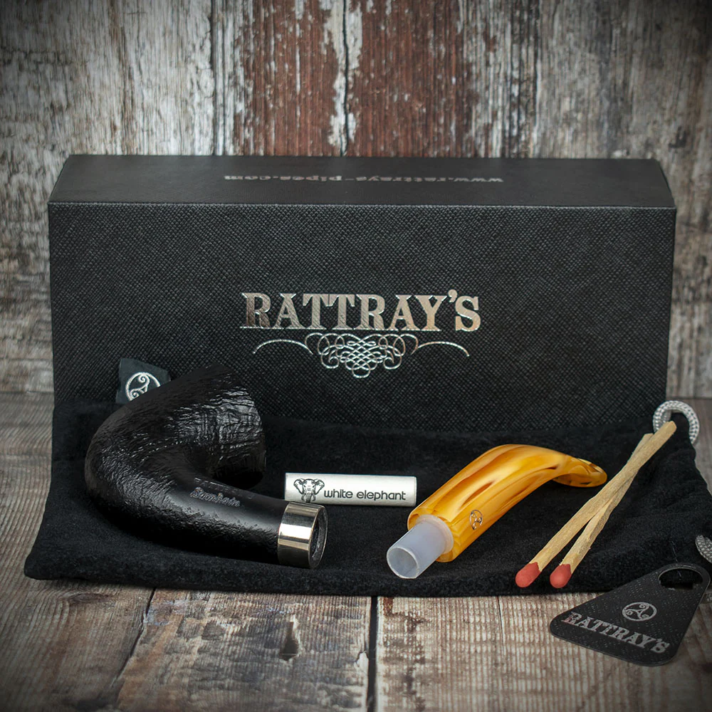 Rattray's Samhain Sandblast Yellow Briar Smoking Pipe - Shape 48 - Image 4