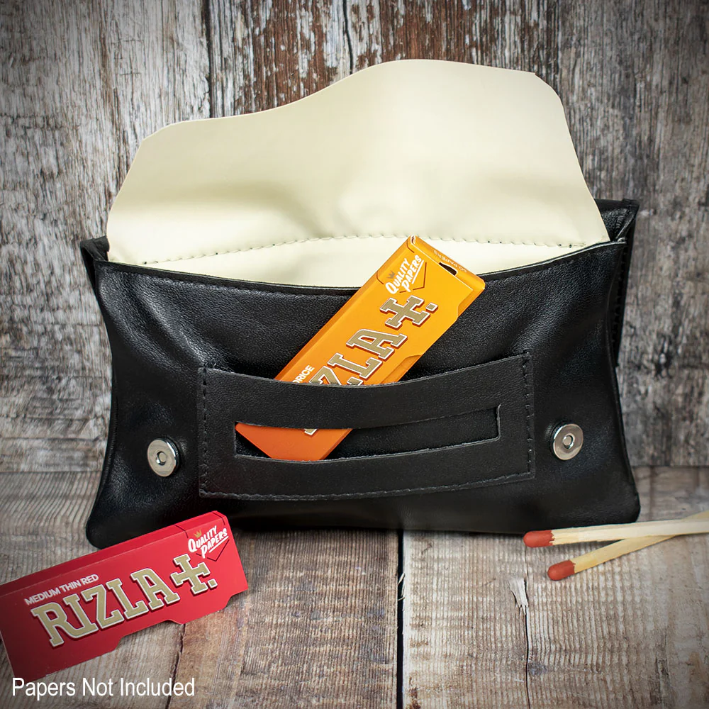 Sarome Leather Handrolling Pouch - Black PO21 - Image 2