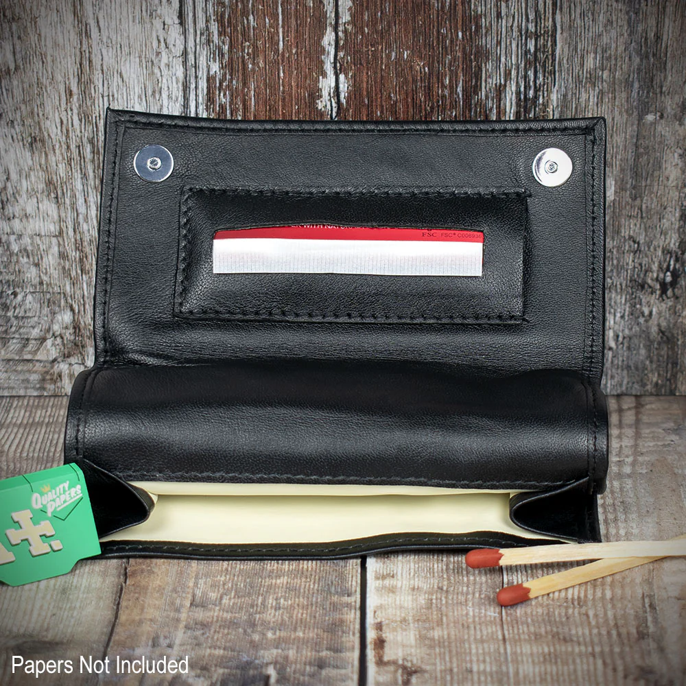 Sarome Leather Handrolling Pouch - Black PO25 - Image 3