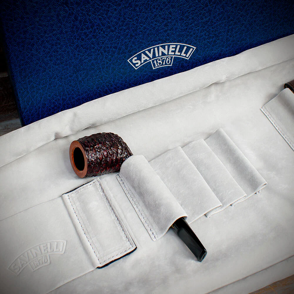 Savinelli Brown Leather Travel Pipe Bag - Image 4