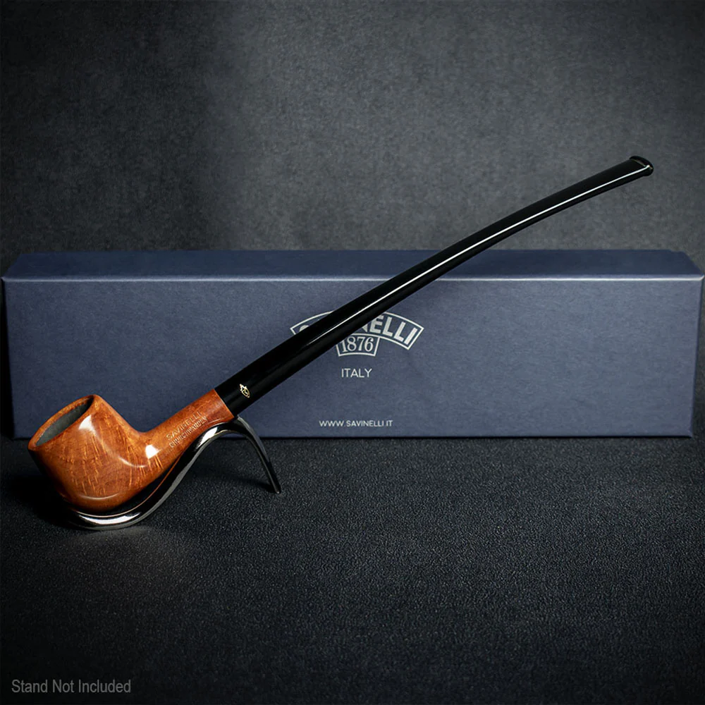 Savinelli Brown Smooth Churchwarden Briar Pipe - 901 6mm - Image 2