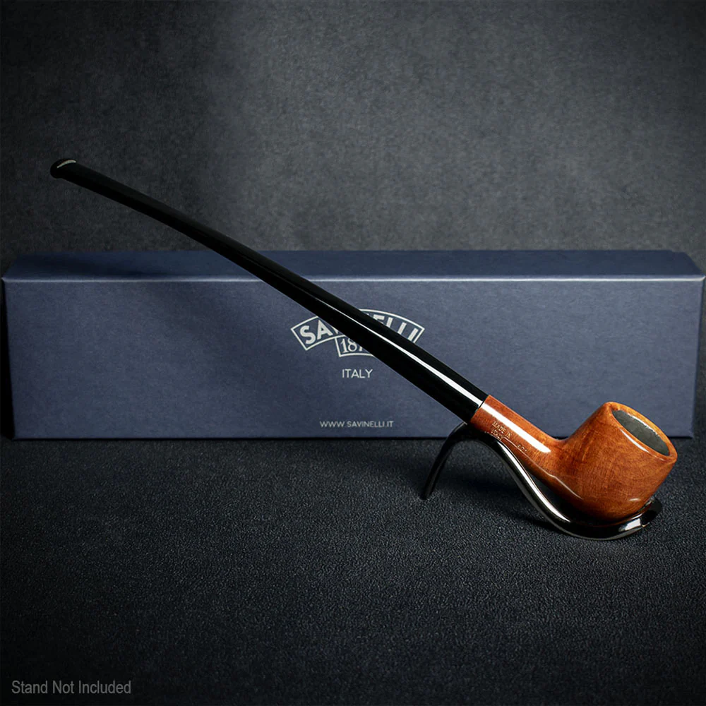Savinelli Brown Smooth Churchwarden Briar Pipe - 901 6mm - Image 3