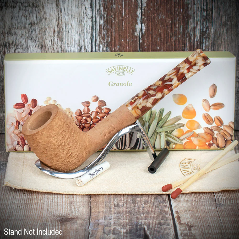 Savinelli Granola Rusticated 127 - 6mm Briar Pipe - Image 2