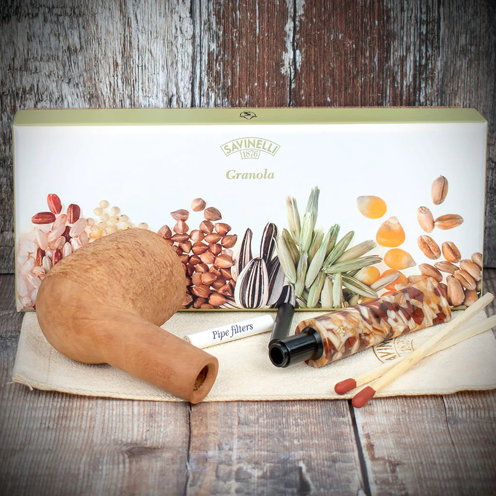 Savinelli Granola Rusticated 141 - 6mm Briar Pipe - Image 4