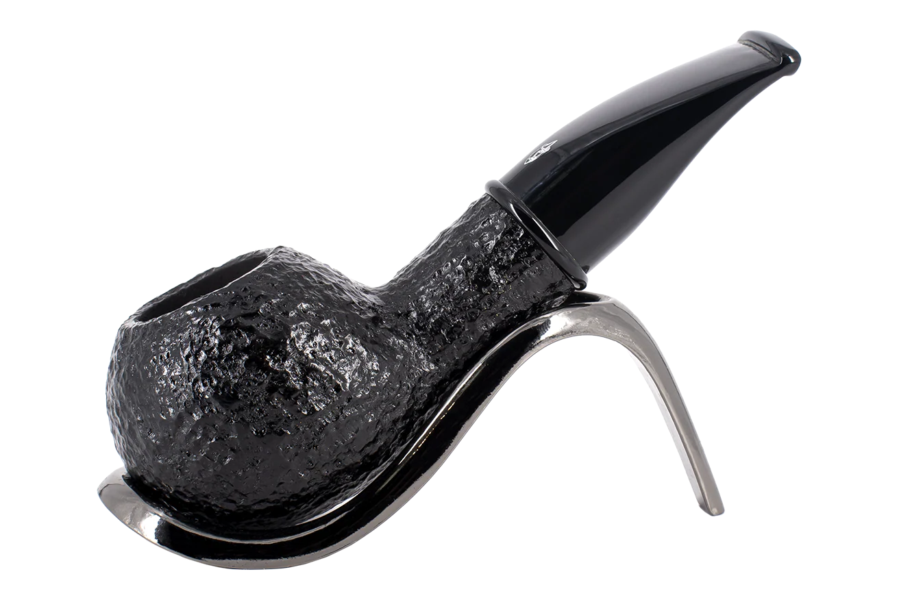 Savinelli Mini - Black Rusticated Briar Smoking Pipe - Shape 321 (6mm)