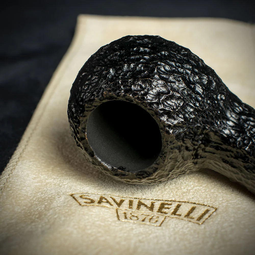 Savinelli Mini - Black Rusticated Briar Smoking Pipe - Shape 321 (6mm) - Image 5