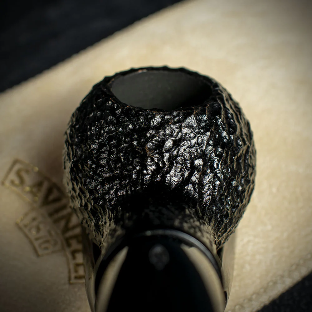 Savinelli Mini - Black Rusticated Briar Smoking Pipe - Shape 321 (6mm) - Image 7