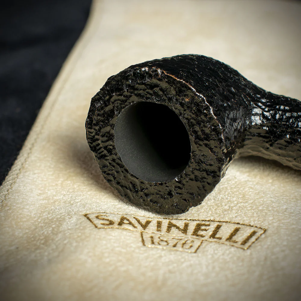Savinelli Mini - Black Rusticated Briar Smoking Pipe - Shape 409 (6mm) - Image 5