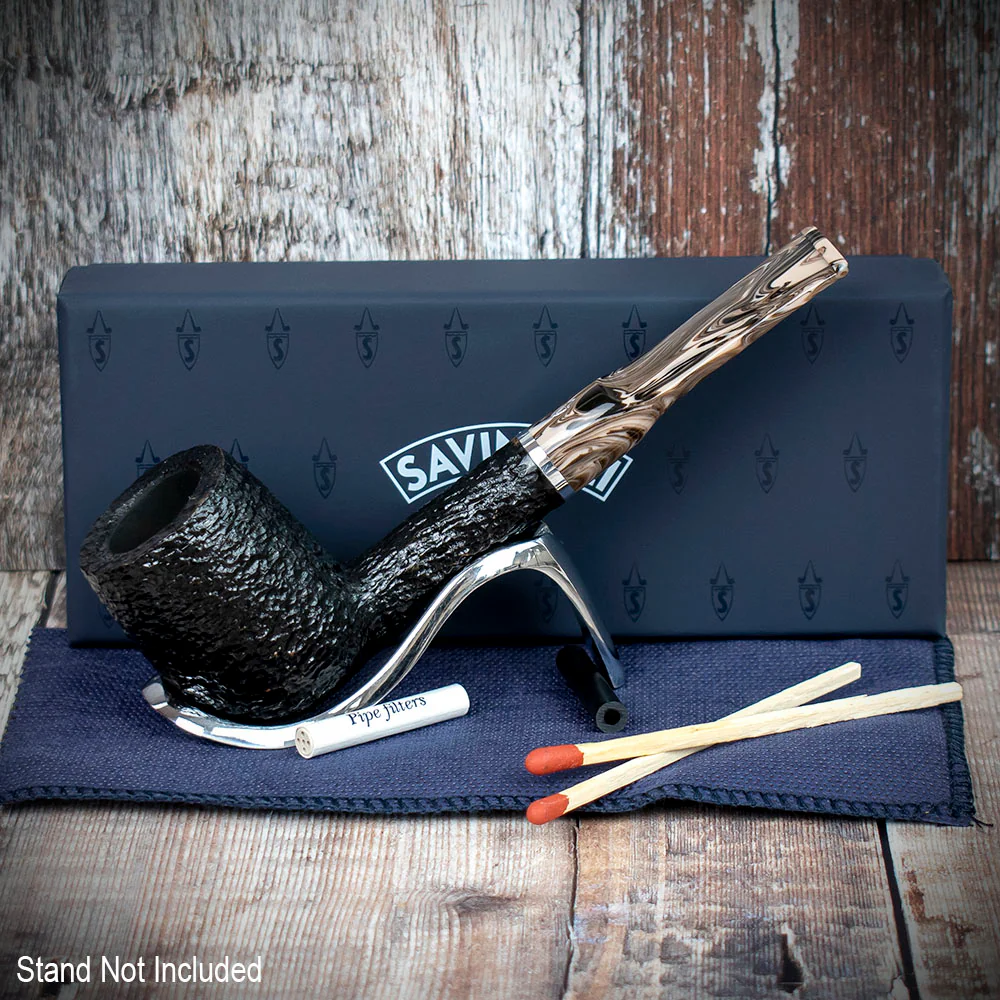 Savinelli Morellina Rustic Black 114R - 6mm Briar Pipe - Image 2