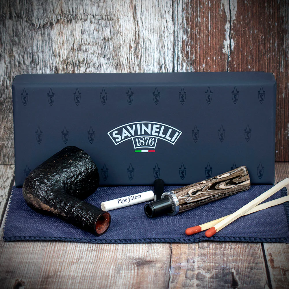 Savinelli Morellina Rustic Black 409R - 6mm Briar Pipe - Image 4