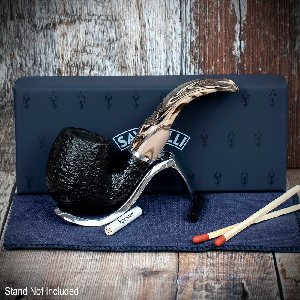Savinelli Morellina Rustic Black 614R - 6mm Briar Pipe - Image 2