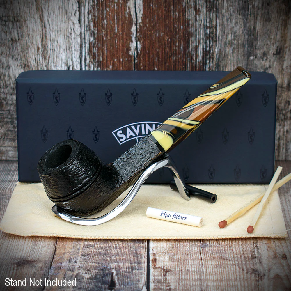 Savinelli Paloma Rustic Black 510 - 6mm Briar Pipe - Image 2