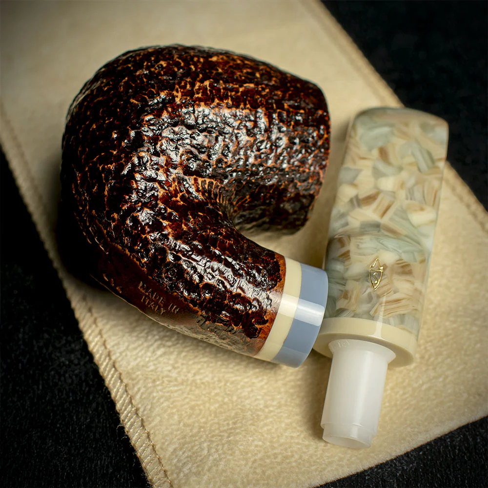 Savinelli Sasso Rusticated 614 - 6mm Briar Pipe - Image 4
