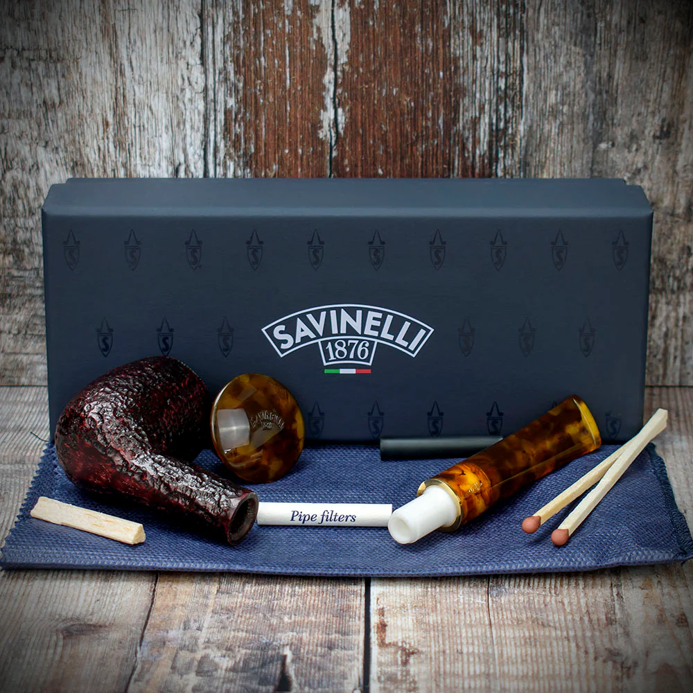 Savinelli Tortuga Rustic Shape No.106 - 6mm Briar Pipe - Image 4