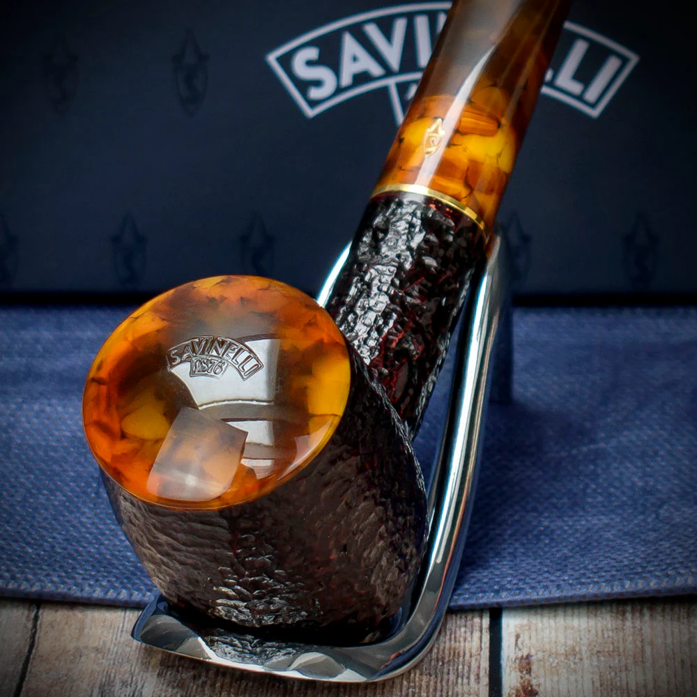 Savinelli Tortuga Rustic Shape No.106 - 6mm Briar Pipe - Image 5