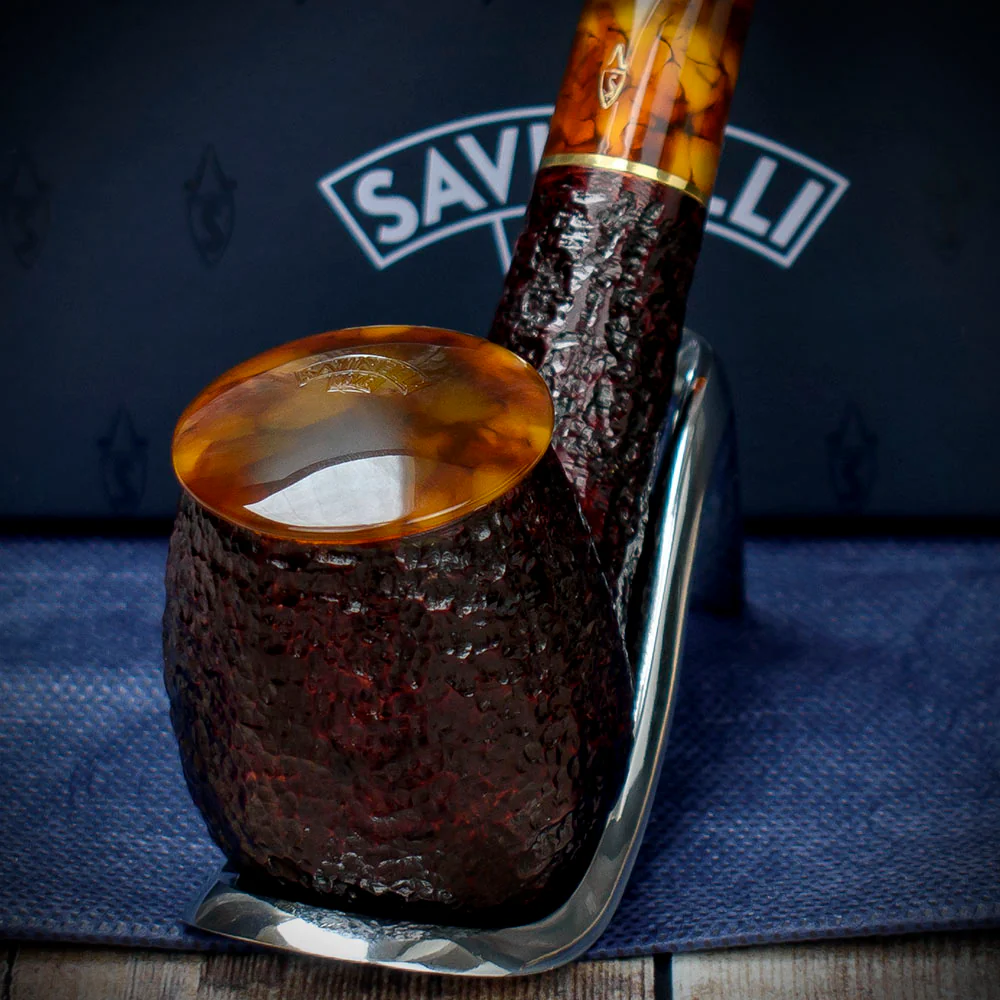 Savinelli Tortuga Rustic Shape No.602 - 6mm Briar Pipe - Image 5