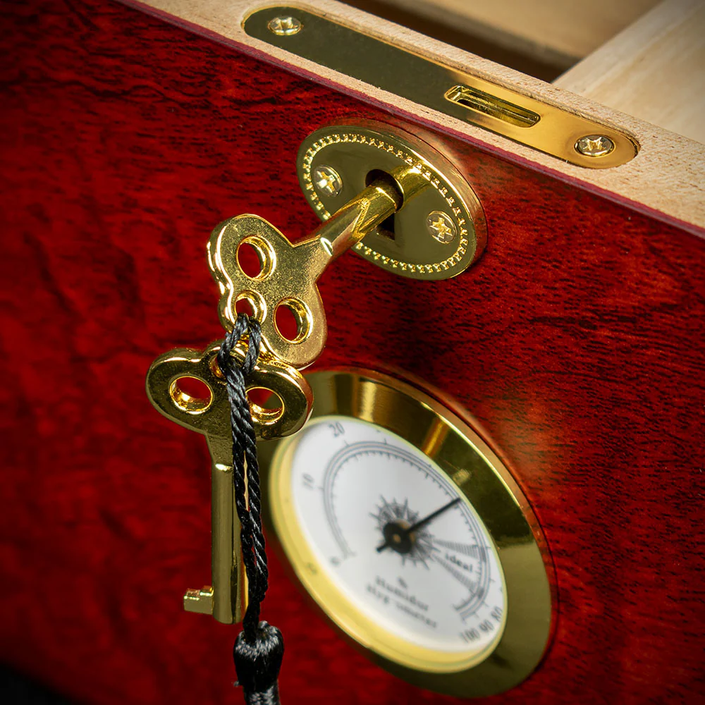 Sikarlan Burbinga Veneer Humidor With Glass Top - 100 Cigars - Image 4