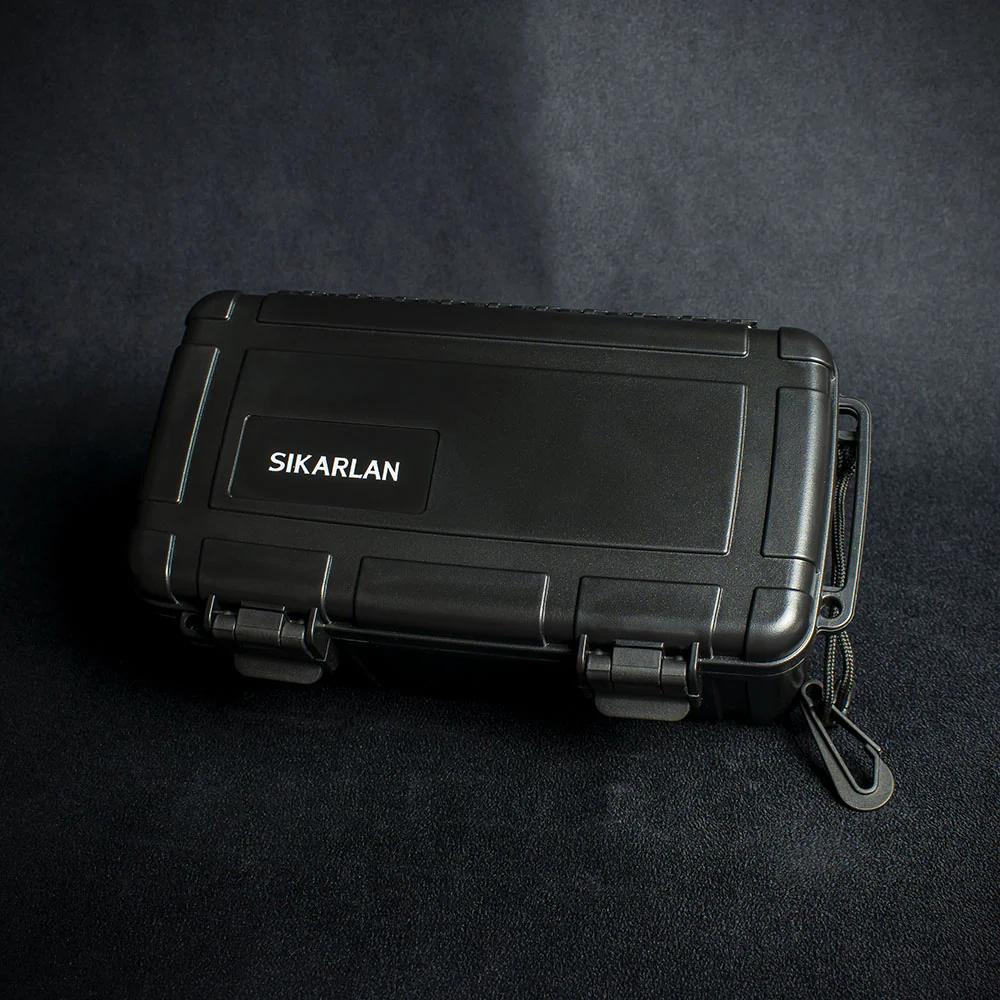 Sikarlan Crushproof Travel Humidor - 10 Cigars Black