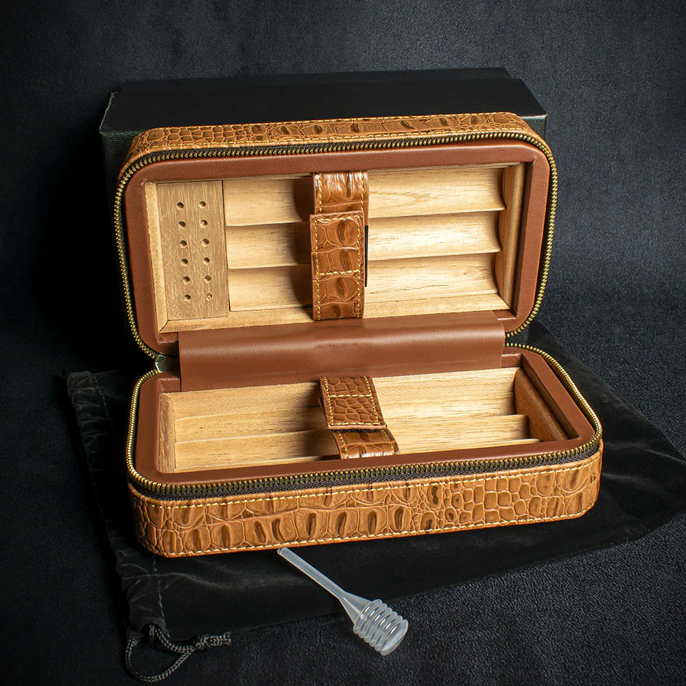 Sikarlan Leather Travel Cigar Case - 6 Cigars - Image 2
