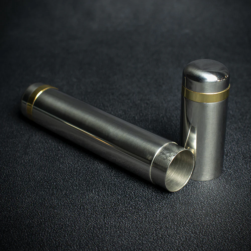 Single Cigar Tube  - Polished Chrome Finish - Image 3