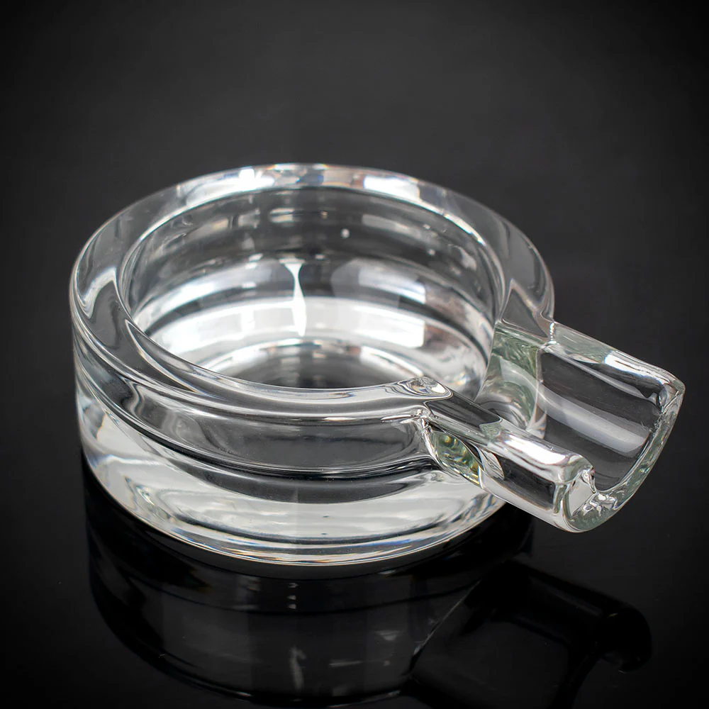 Small Circular Crystal Cigar Ashtray - Single Cigar Rest - Image 2