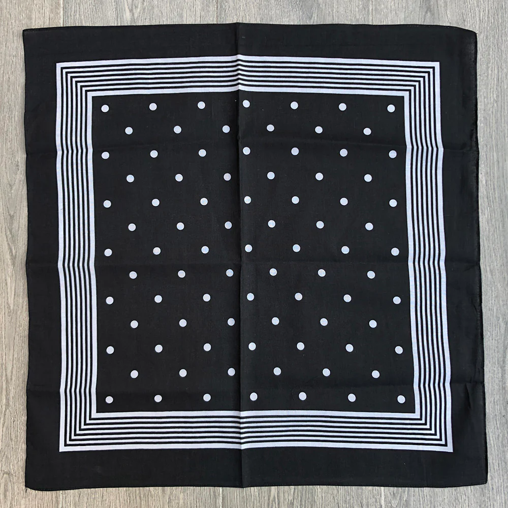 Snuff Handkerchief - Black Stripes & Polka Dots - Image 3