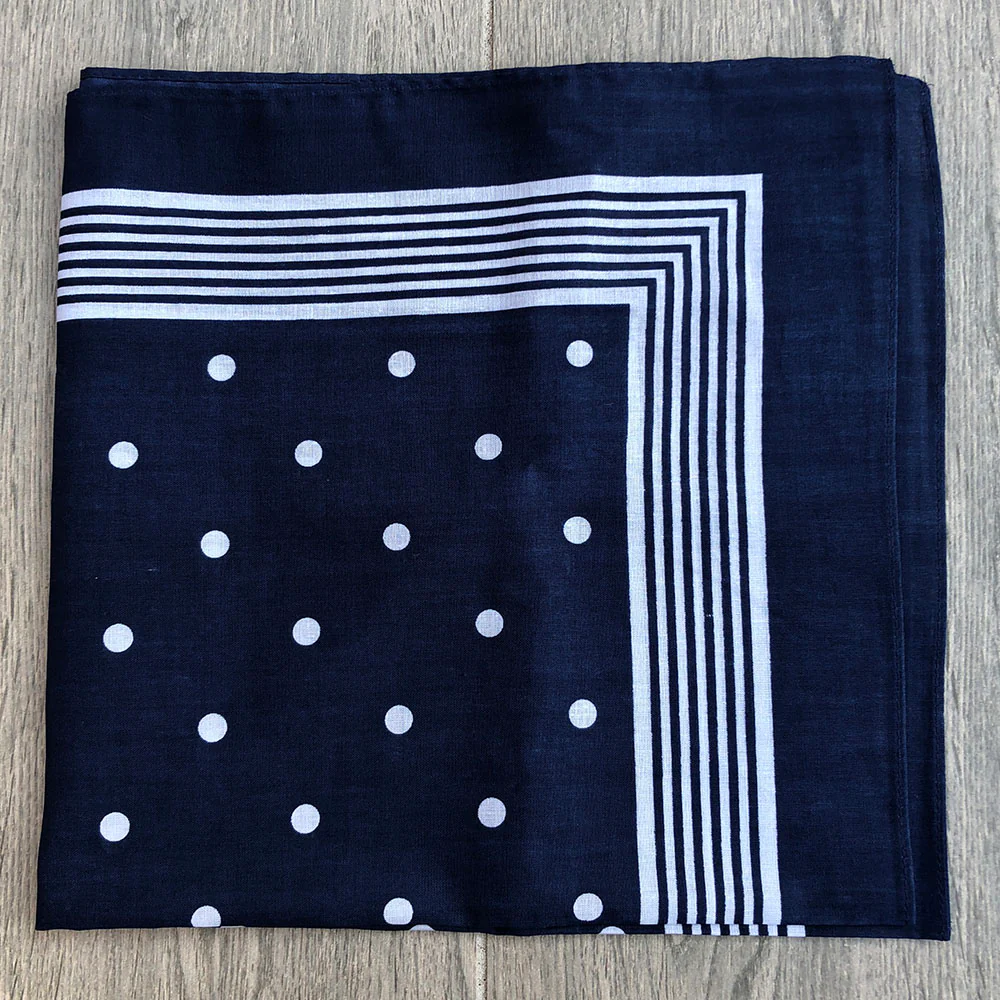 Snuff Handkerchief - Blue Stripes & Polka Dots - Image 2
