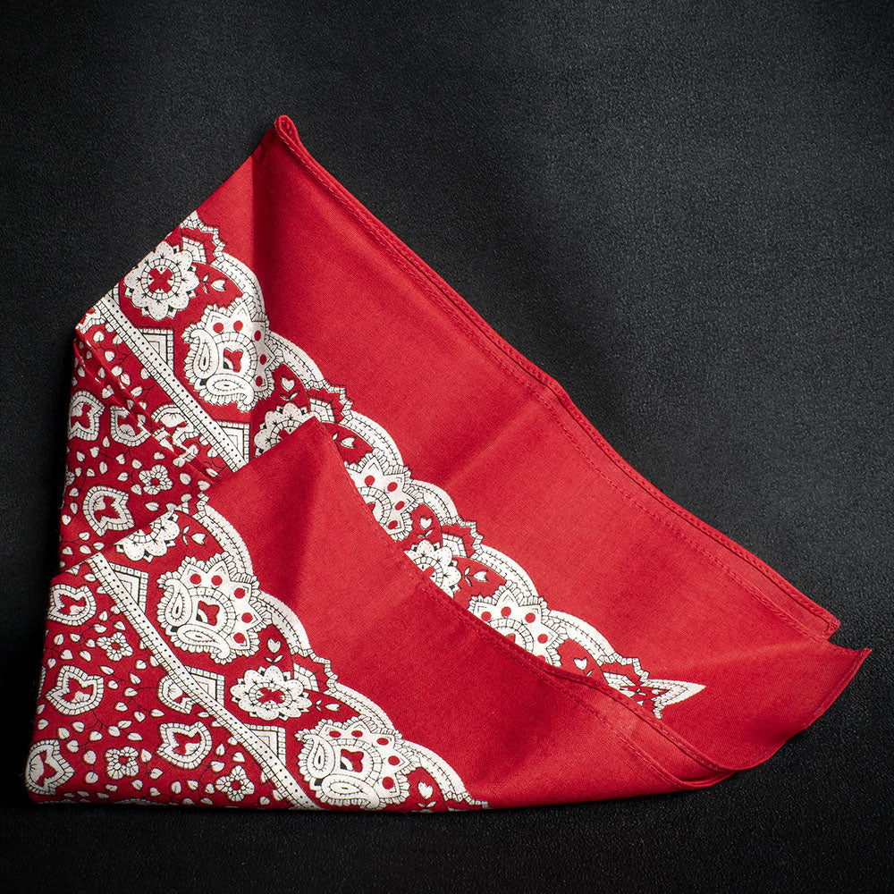 Snuff Handkerchief - White Paisley Pattern