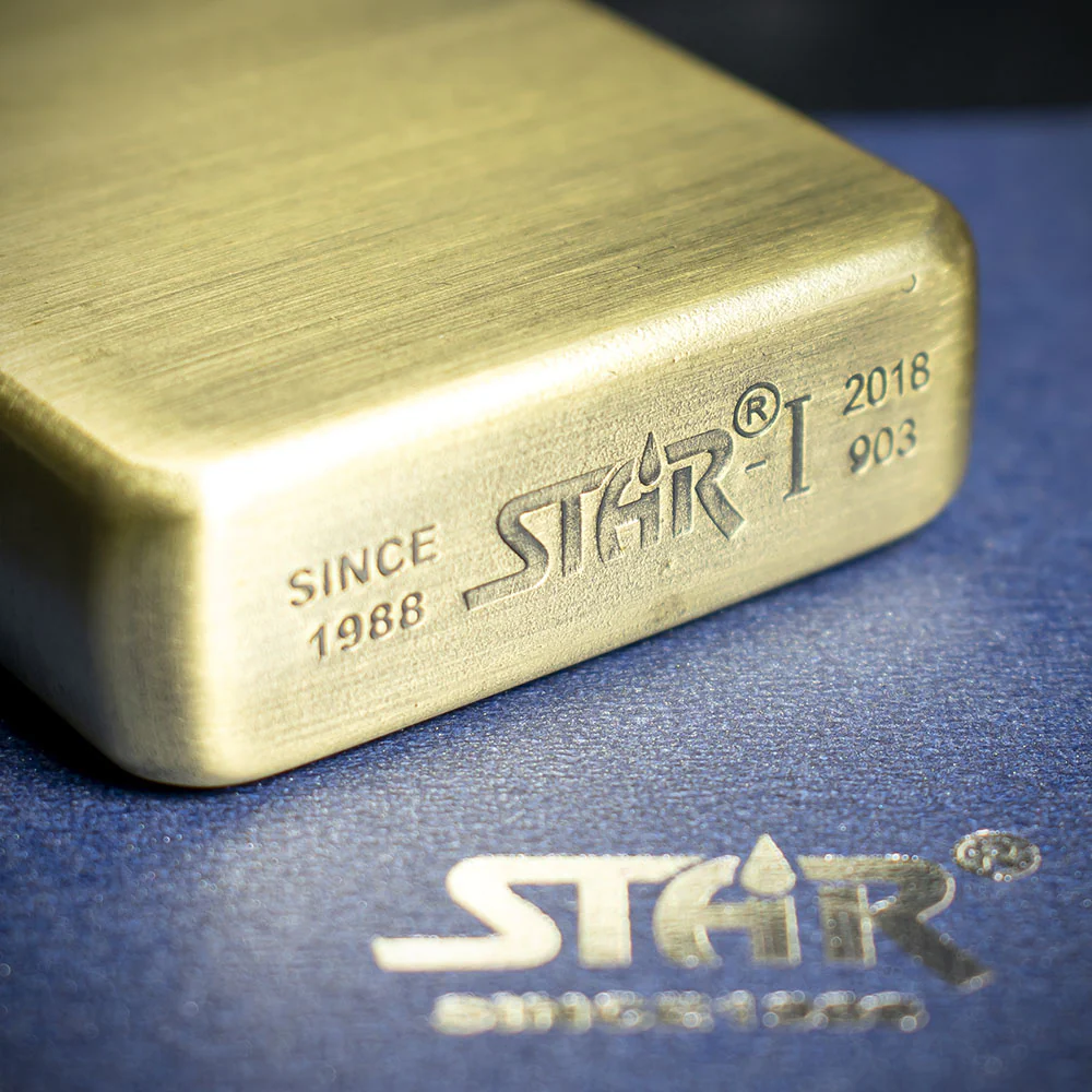 Star Petrol Lighter - Brass Sunshine - Image 6