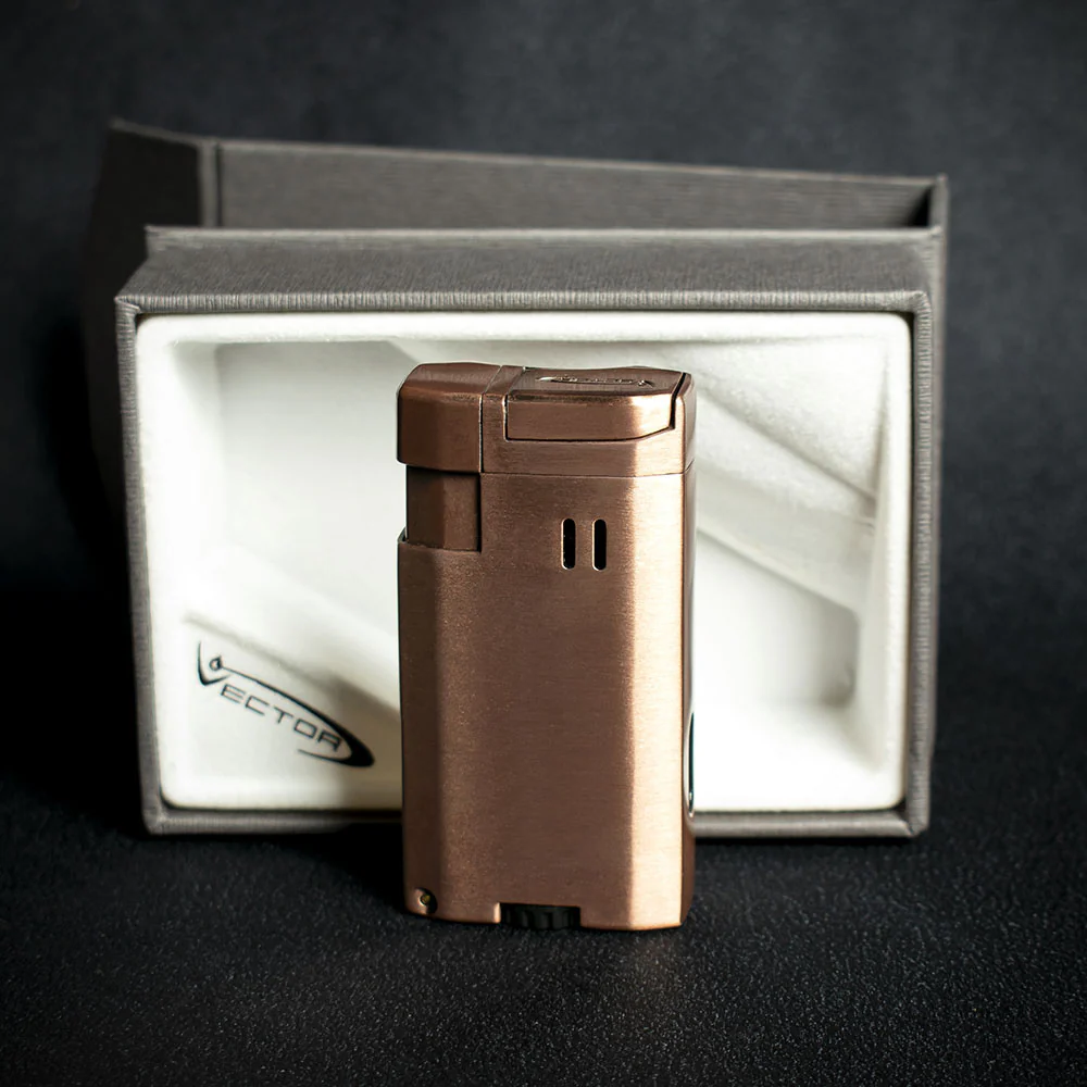 Vector VMotion Twin Jet Flame Lighter With Punch Cutter - Copper - Image 2