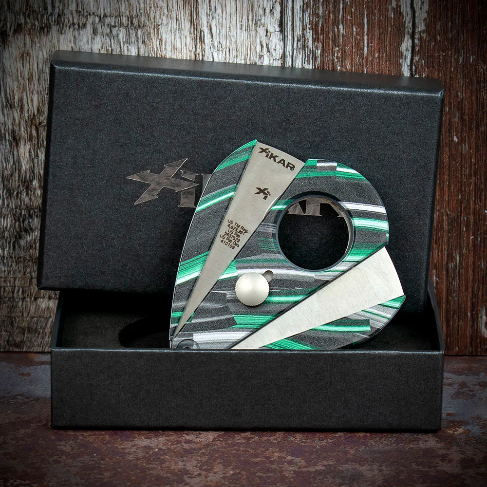 Xikar Xi-2 Nightlife Green 201NLG Double Blade Guillotine Cigar Cutter - Image 2